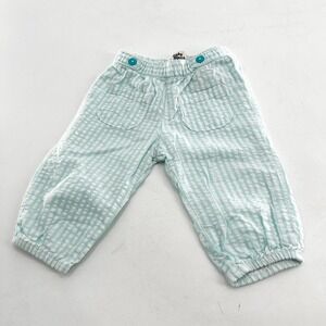 Baby OshKosh Bgosh Checkered Pants 3M Blue White Elastic Waist Baby Toddler